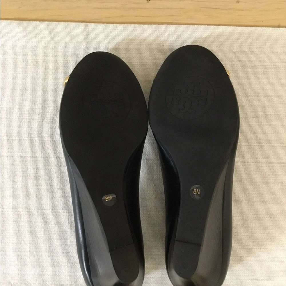 Tory Burch Pacey wedges Black Patent Leather Cap Toe Shoes For Woman Size 8M - Picture 7 of 13